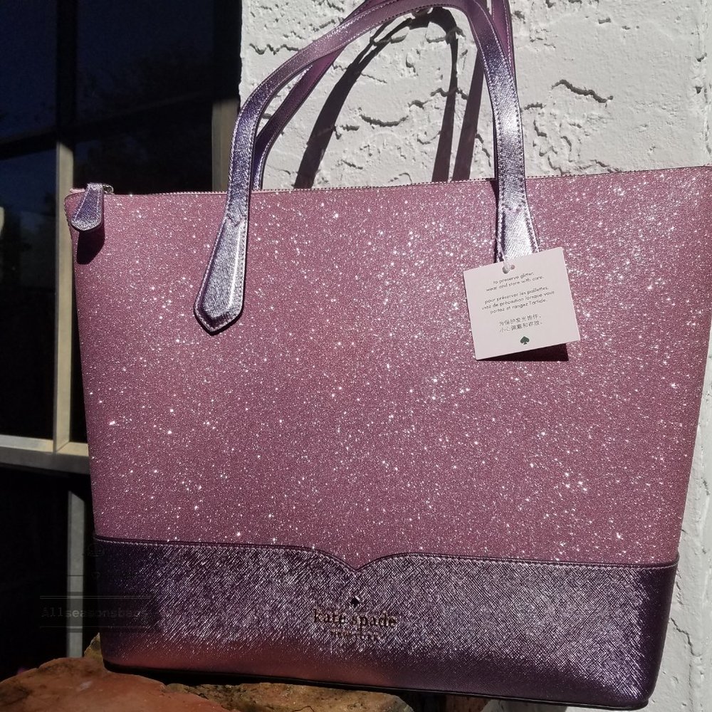 Kate Spade  Lola Glitter Tote Pink NWT!